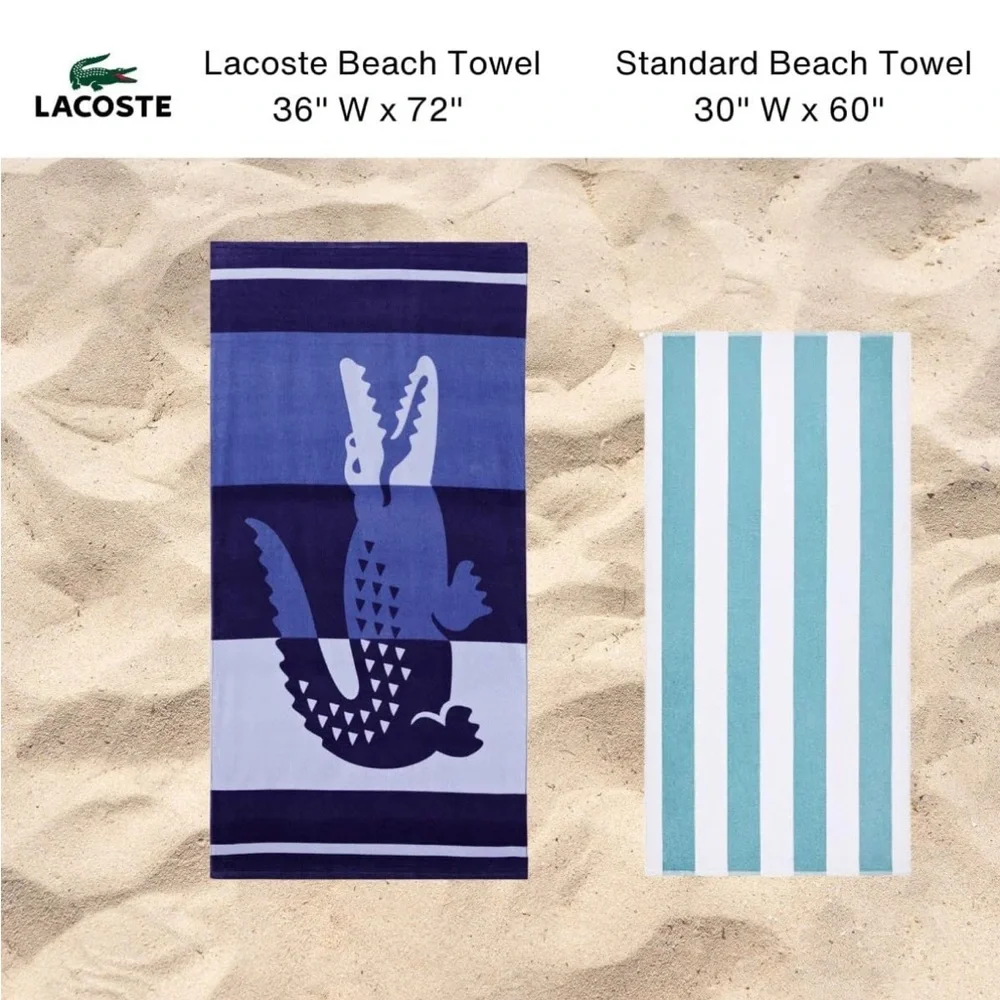 🆕 Lacoste Rainbow Logo Cotton Beach Towel 36